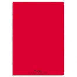 NEUTRE CAHIER PIQÛRE 96 PAGES SEYÈS 24X32 COUVERTURE POLYPRO ROUGE
