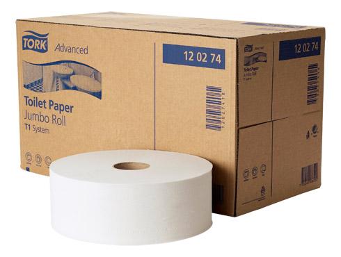 PAPIER TOILETTE MAXI JUMBO DOUBLE ÉPAISSEUR TORK T1 ADVANCED - 6 ROULEAUX DE 360 M