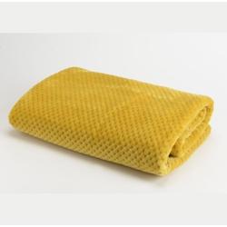 Plaid damier 170x240 moutarde -  Jaune Rectangle Polyester Amadeus 170x0.2 cm - jaune polyester 3520071918488_0