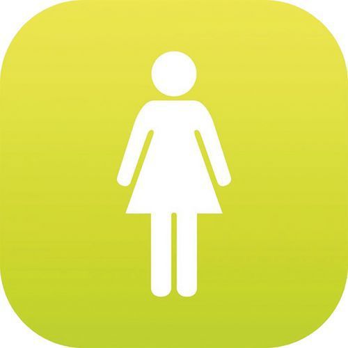PLAQUE SIGNALÉTIQUE PLEXI FEMME VERT CLAIR