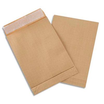 POCHETTES KRAFT ARME BRUN GPV - 130G - C4 229 X 324 MM - 3 SOUFFLETS DE 30 MM - BOITE DE 250