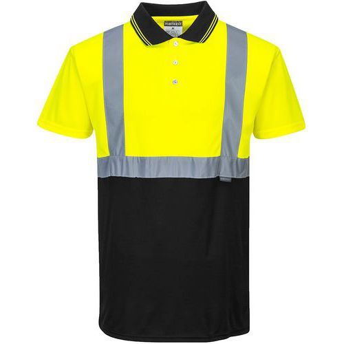 POLO HAUTE VISIBILITÉ BICOLORE S479 NOIR/JAUNE L - PORTWEST