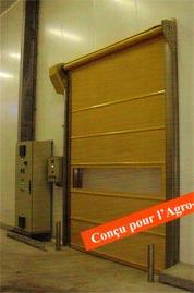 Porte rapide ERI - souple, à enroulement automatique, en plastique, pour usage intérieur et intensif - acier inoxydable 316L_0