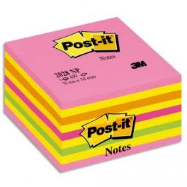 POST-IT BLOC CUBE NEON 7,6 X 7,6 CM 450 FEUILLES COLORIS ROSE