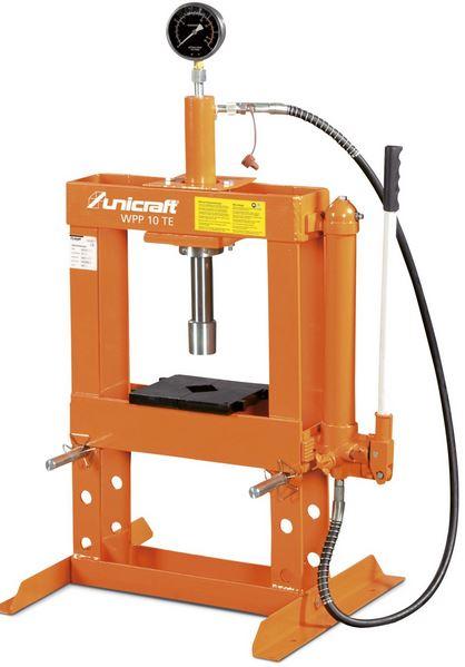 Presse hydraulique d'établi pour atelier - Unicraft WPP 10 TE - 10 tonnes - Faible encombrement et table réglable_0