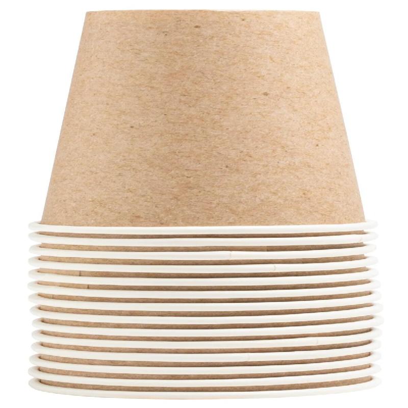 Pronappe - Réf.89109I - Carton de 300 Gobelets carton  20 cl - Ø 7 cm - zéro plastique - 20 packs de 15 gobelets sous film  Kraft - marron en carto_0