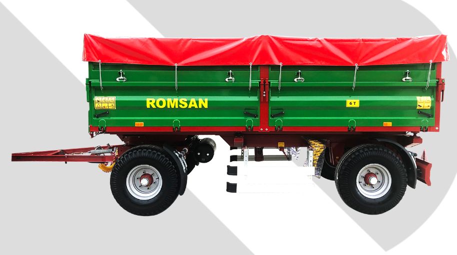 R 60 csga benne agricole à double essieu - romsan - capacité 6000 kg_0
