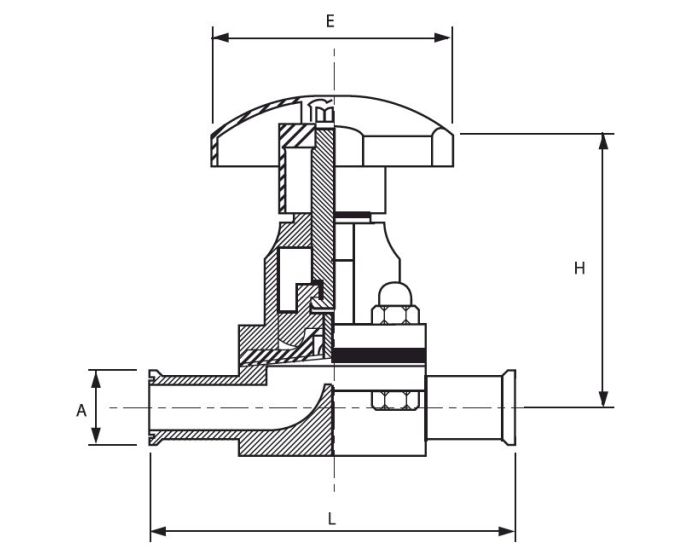 Robinet à membrane CLAMP à souder inox 316L pour l'agro-alimentaire_0