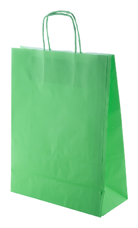 Sac publicitaire en papier kraft - 100 g/m² - Poignée torsadée - Couleur verte_0