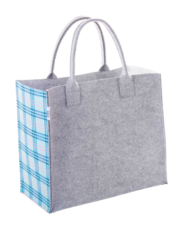 Sac shopping personnalisé en feutre RPET - poignées courtes et soufflets latéraux - impression sublimation incluse_0