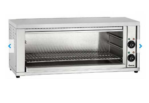 Salamandre inox Bartscher S702 - 2 zones de chauffe - 4,4 kW - 910x370x385(h)mm - Grille anti basculement_0