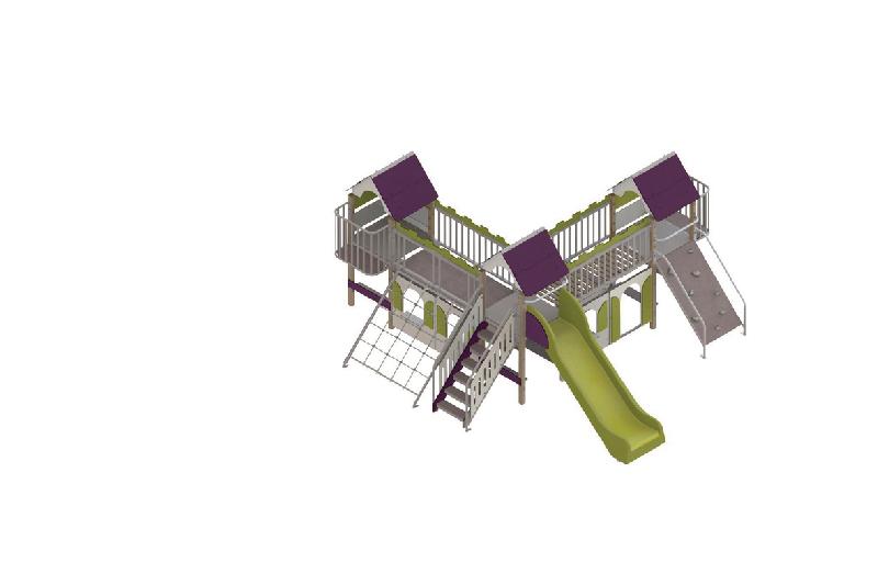 STRUCTURE CITADELLE FORTIN - ACIER - PLATINES - POLYESTER - GRIS/PRUNE-WIKI CAT - MANUTAN COLLECTIVITÉS