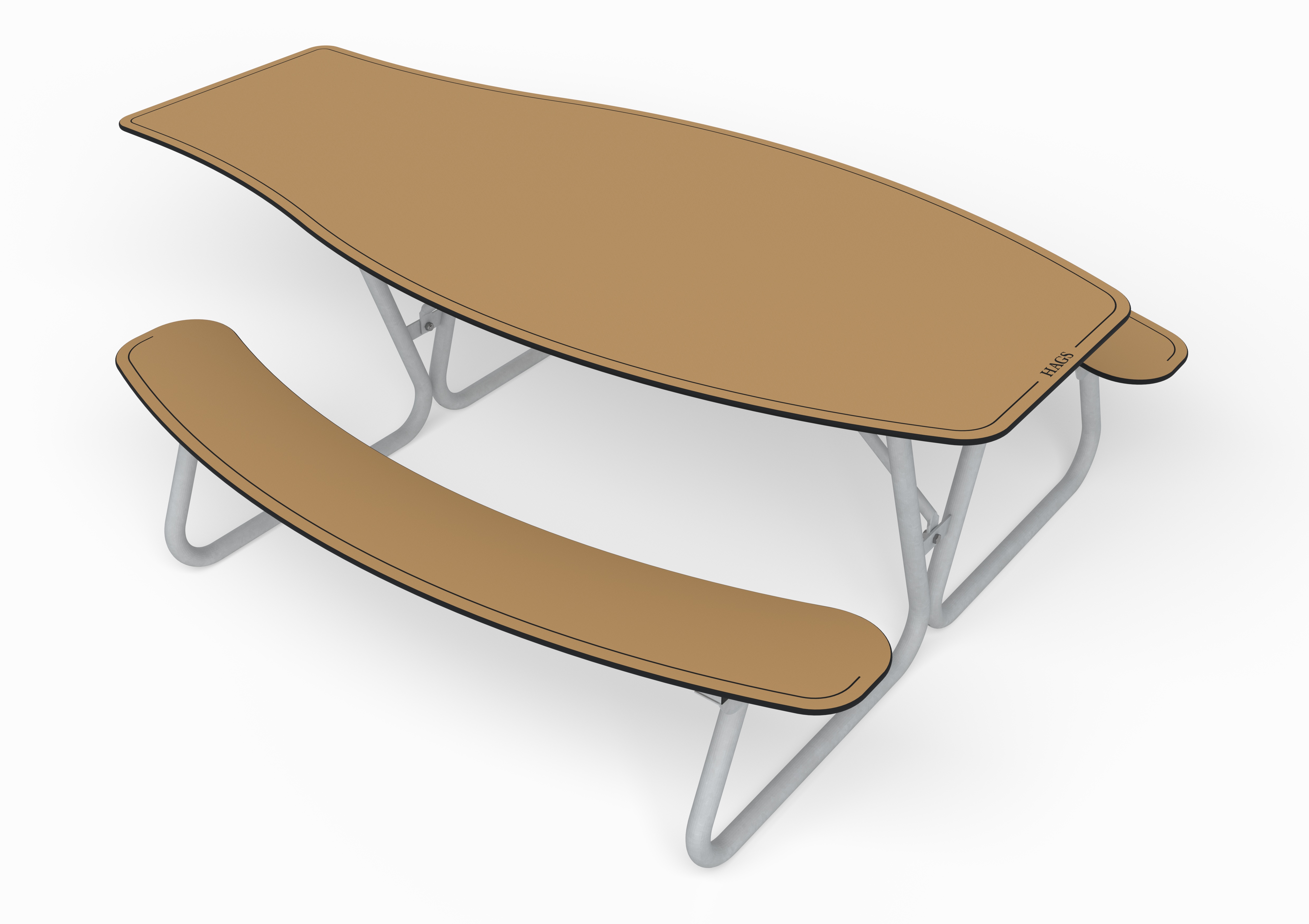 Table de pique-nique Olvon HPL - 8101378 - Hags - Beige - Montage en 1 heure_0