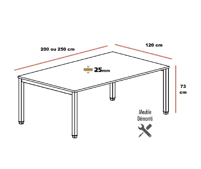 Table de réunion 6-8 personnes Tempo - Mobel Linea - 250, Alu, Acacia clair_0