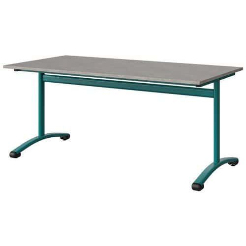 TABLE MALIBU 160X80 T5 DL STRA ABS BÉTON F186/BLEU 5018