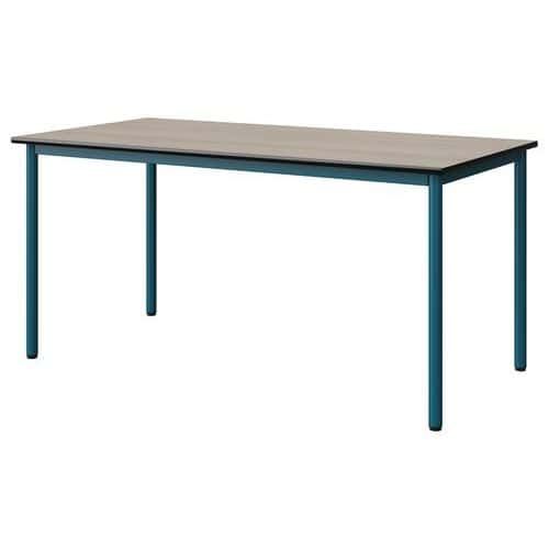 TABLE MALIBU 160X80 T6 4P STRA ANTIB ACACIA/NOIR BLEU 5025 - MANUTAN EXPERT
