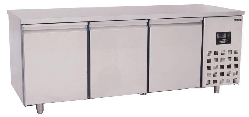 Table réfrigérée pâtisserie professionnelle 3 portes - Groupe tropicalisé - 7489.5255 - 615L - Plage -2/+8°C_0