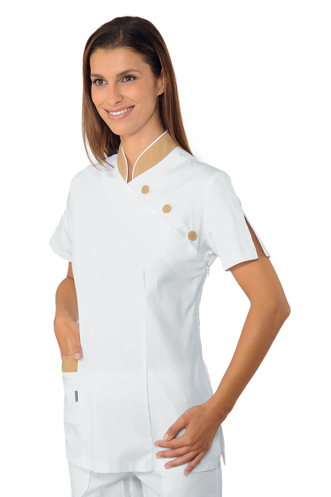 TUNIQUE MÉDICALE SAIGON BLANC BISCUIT 100% COTON