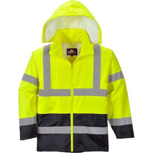 VESTE DE PLUIE HAUTE-VISIBILITÉ BICOLORE H443 NOIR/JAUNE L - PORTWEST