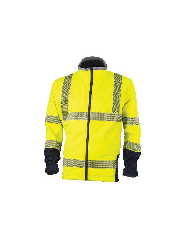 VESTE SOFTSHELL STATION ACCESS HI-VIZ JAUNE FLUO/BLEU MARINE TXL - COVERGUARD - 7STAYXL