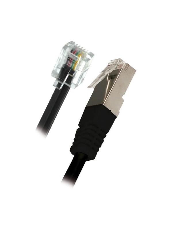 570845 - Cordon ADSL RJ11/RJ45 mâle/mâle noir 5m - APM - pour téléphone, fax ou modem_0