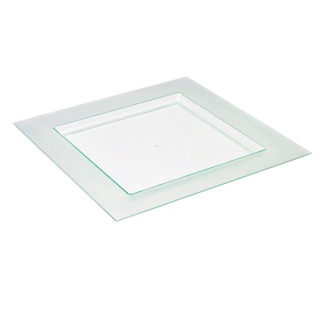 ASSIETTE JETABLE PLASTIQUE DIAMANT TRANSPARENT 11.2 X 11.2 CM (VENDU PAR 100)