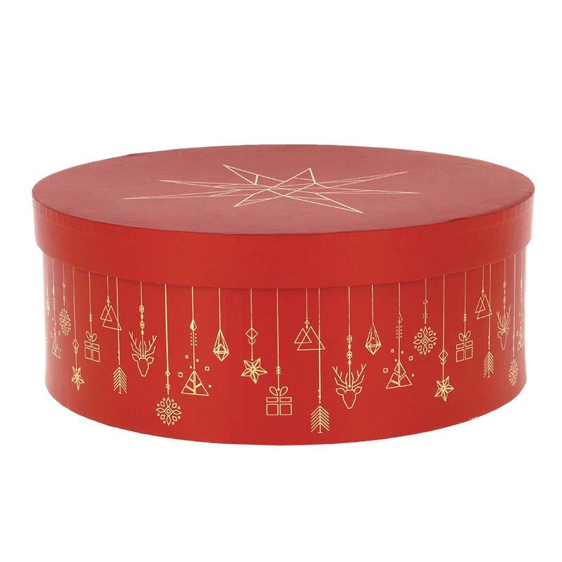 Boite à chapeau carton rouge Christmas Ø31.7 -_0