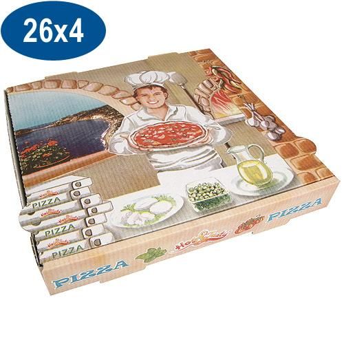 BOITE PIZZA EN CARTON   26X26X4 CM