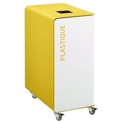 Borne De Tri Support Sac Mobile 90L Cubatri Plastique Blanc/Jaune - 54817 - Rossignol - 54817_0