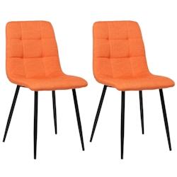 Décoshop26 - Lot de 2 chaises de salle à manger en tissu orange pieds métal noir mat style moderne CDS101110 - noir 3000491569601_0