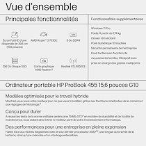 HP ProBook 455 15.6 inch G10 Notebook PC AMD Ryzen 3 7330U Ordinateur portable 39,6 cm (15.6
