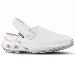 Jallatte - Sabots professionnels blanc et rose pour femmes MEREDITH ESD OB A E FO WRU SRC Blanc / Rose Taille 42 - 42 matière synthétique 3597810284_0