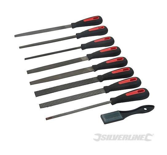 Jeu De 3 Limes Silverline 250 Mm - Plate, Demi-Ronde Et Queue De Rat, Poignée Confort
