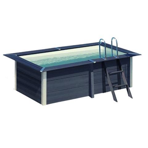 Piscine brehal hors sol rectangulaire 5m² - composite pvc/chanvre - structure acier_0