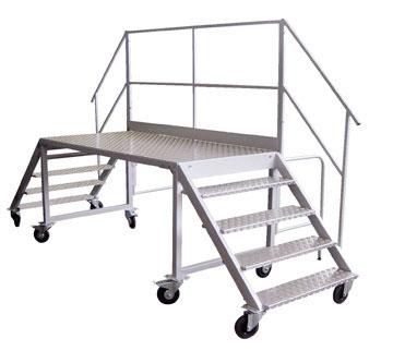 Plateforme roulante et démontable - acier mécanosoudé - 8 roues pivotantes - barrière de sécurité_0