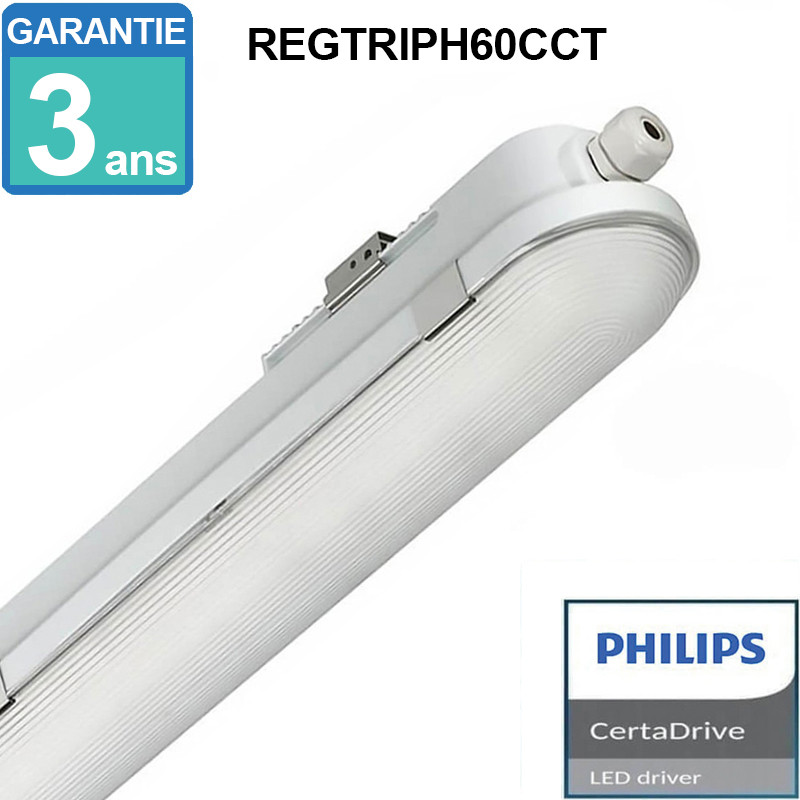 Réglette led intégré - drivers philips - 60 cm - 20w - réf regtriph60cct_0