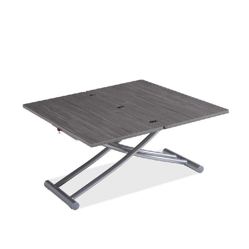 TABLE RELEVABLE EXTENSIBLE COLIBRI ULTRA COMPACTE MÉLAMINÉ CHÊNE GRIS 100 X 45/90 CM_0