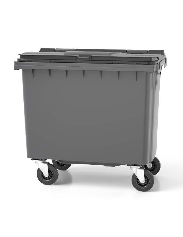 Conteneur roulant 660 L - Large ouverture frontale - PEHD injecté - 4 roues pivotantes_0