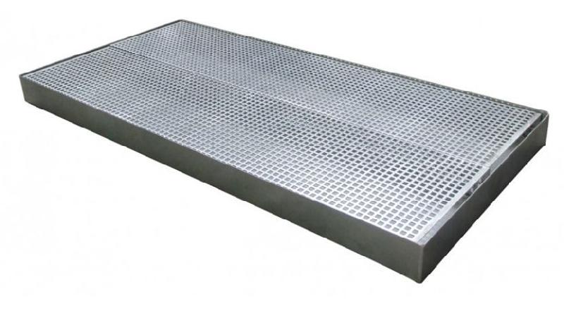 Bac de rétention en acier 60 l avec grille Ecospill LBS60R_0