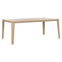 Bureau droit L 200 x P 90 cm, piétement bois massif - Absolu - plateau chêne_0