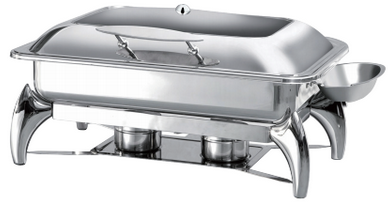 Chafing dish à hublot rectangulaire en acier inox - GN 1/1 de 9L ou GN 2/3 de 5,5L_0