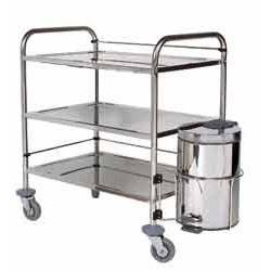 CHARIOT INOX - TROIS PLATEAUX