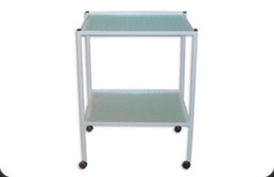 Chariot médical - AMEL CONSTRUCTION - structure en acier époxy à 2 étages en verre clair 60x40 cm_1