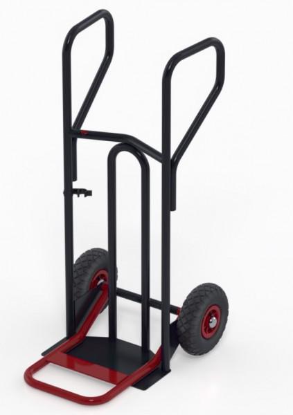 Diable de manutention à poignées fermées - bavette repliable - 400 kg - Roues non tachantes en caoutchouc semi-élastique_0
