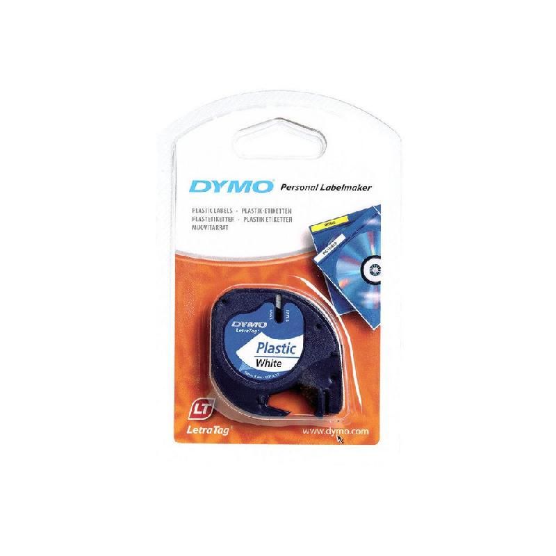 DYMO RUBAN TITREUSE DYMO - LETRATAG LT - MATIÈRE  PAPIER - ÉCRITURE NOIR / FOND BLANC - 12 MM X 4 M - MODÈLE S0721510