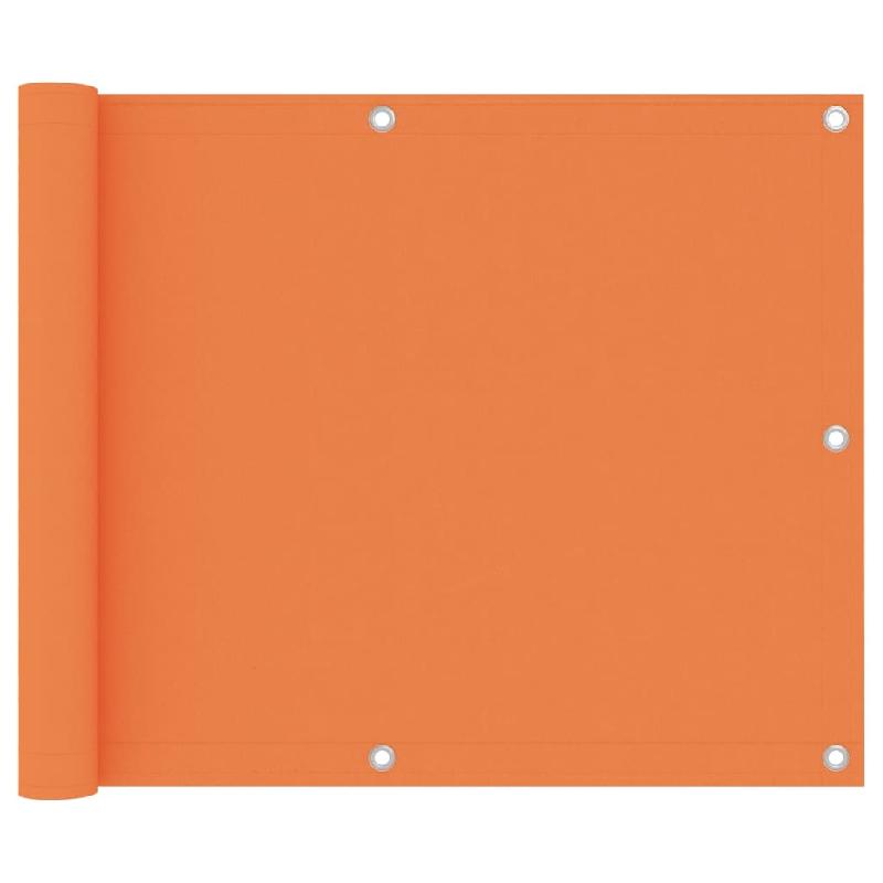 Écran de balcon brise-vue - Protection confidentialité 75x500 cm - Tissu Oxford orange imperméable_0