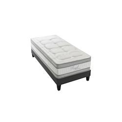 Ensemble  Matelas Mémoire de forme + Sommier Bois Mi-ferme 90x190 cm ROYAL HYPSOM - blanc Mousse à mémoire de forme 4VP.RO.K15.0919_0