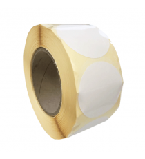 Étiquettes rondes - diamètre 30mm - papier blanc brillant - bobine de 2 000 étiquettes échenillées - mandrin 76mm_0