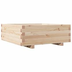 Helloshop26 - Jardinière bac lit surélevé plantes fleurs terrasse jardin 70 x 70 x 26,5 cm bois de pin massif marron 02_0037810 - 3000213967593_0