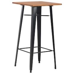 Helloshop26 - Table haute mange debout bar bistrot noir 108 cm pinède et acier 0902113 - 3001953972366_0